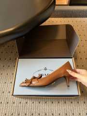 Uubags Prada leather slingback pumps in brown 5.5cm - 6