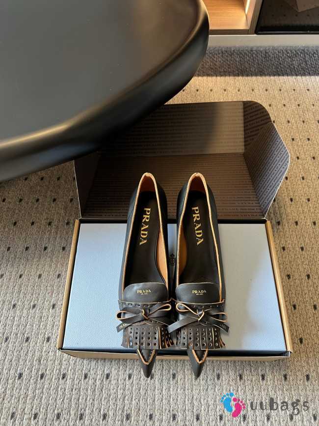 Uubags Prada leather slingback pumps in dark brown 5.5cm - 1
