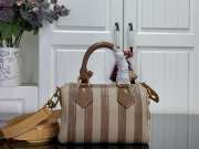 Uubags Louis Vuitton M27980 Speedy P9 Bandoulière 20 Bag Camel Washed Stripe Pattern 22x14x17.5cmc - 5