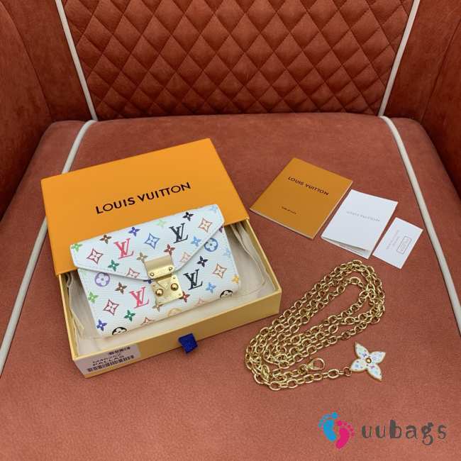 Uubags Louis Vuitton M4625Z LV x TM Pouch Belt White Monogram Multicolor Pattern 13.5x8cm - 1