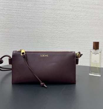 Uubags Loewe Joya Leather Crossbody Bag In Burgundy 22x11x6cm