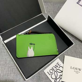 Uubags Loewe x Studio Ghibli Totoro Zip Card Holder Coin Purse In Green 13x7.5cm