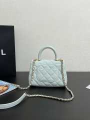 Uubags Chanel Mini Coco Handle Bag Caviar Leather In Baby Blue 13x19x9cm - 5