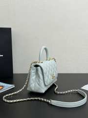 Uubags Chanel Mini Coco Handle Bag Caviar Leather In Baby Blue 13x19x9cm - 4