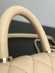 Uubags Chanel Mini Coco Handle Bag Caviar Leather In Beige 13x19x9cm - 5