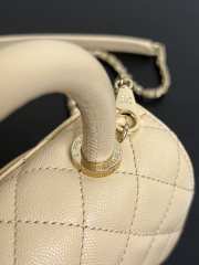 Uubags Chanel Mini Coco Handle Bag Caviar Leather In Beige 13x19x9cm - 3