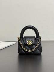Uubags Chanel Kelly Micro Aged Calfskin Leather Bag In Black 12x9x4cm - 1