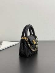 Uubags Chanel Kelly Micro Aged Calfskin Leather Bag In Black 12x9x4cm - 6