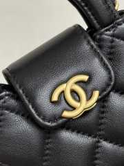 Uubags Chanel Kelly Micro Aged Calfskin Leather Bag In Black 12x9x4cm - 5
