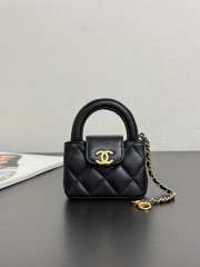 Uubags Chanel Kelly Micro Aged Calfskin Leather Bag In Black 12x9x4cm - 2