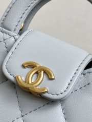 Uubags Chanel Kelly Micro Aged Calfskin Leather Bag In Baby Blue 12x9x4cm - 6