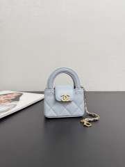 Uubags Chanel Kelly Micro Aged Calfskin Leather Bag In Baby Blue 12x9x4cm - 5