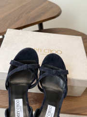 Uubags Jimmy Choo Elsy 100 Sunset Black Suede Crossover Slingbacks - 6