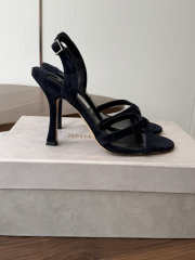 Uubags Jimmy Choo Elsy 100 Sunset Black Suede Crossover Slingbacks - 5