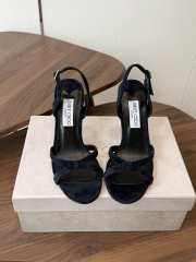 Uubags Jimmy Choo Elsy 100 Sunset Black Suede Crossover Slingbacks - 4