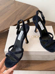 Uubags Jimmy Choo Elsy 100 Sunset Black Suede Crossover Slingbacks - 3