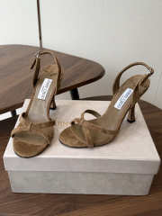Uubags Jimmy Choo Elsy 100 Sunset Biscuit Suede Crossover Slingbacks  - 1