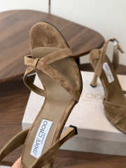 Uubags Jimmy Choo Elsy 100 Sunset Biscuit Suede Crossover Slingbacks  - 2