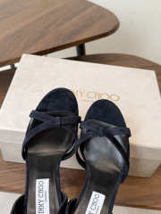 Uubags Jimmy Choo Elsy 100 Sunset Navy Blue Suede Crossover Slingbacks - 4