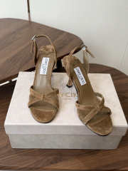 Uubags Jimmy Choo Elsy 70 Sunset Biscuit Suede Crossover Slingbacks - 3