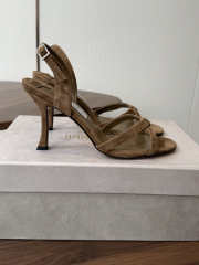 Uubags Jimmy Choo Elsy 70 Sunset Biscuit Suede Crossover Slingbacks - 6