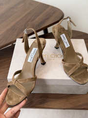 Uubags Jimmy Choo Elsy 70 Sunset Biscuit Suede Crossover Slingbacks - 4