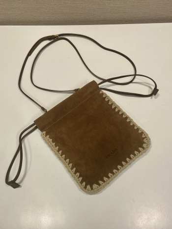 Uubags Prada suede smartphone case in cocoa brown 22x17.5cm