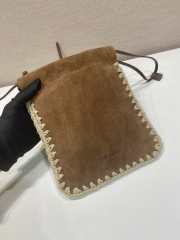 Uubags Prada suede smartphone case in cocoa brown 22x17.5cm - 6