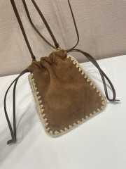 Uubags Prada suede smartphone case in cocoa brown 22x17.5cm - 2