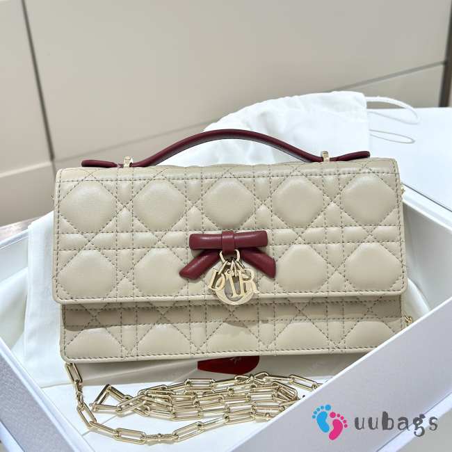 Uubags My Dior Mini Bag Two-Tone Trench and Hermitage Red Cannage Lambskin 21x11.5x4.5cm - 1