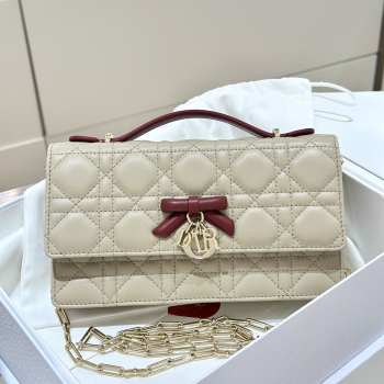 Uubags My Dior Mini Bag Two-Tone Trench and Hermitage Red Cannage Lambskin 21x11.5x4.5cm