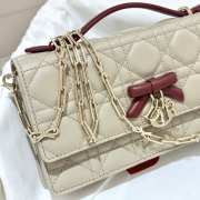 Uubags My Dior Mini Bag Two-Tone Trench and Hermitage Red Cannage Lambskin 21x11.5x4.5cm - 3