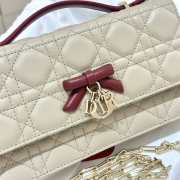 Uubags My Dior Mini Bag Two-Tone Trench and Hermitage Red Cannage Lambskin 21x11.5x4.5cm - 4