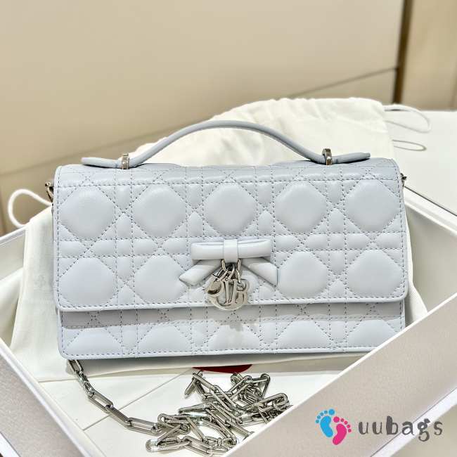 Uubags My Dior Mini Bag Ice Blue Cannage Lambskin 21x11.5x4.5cm - 1