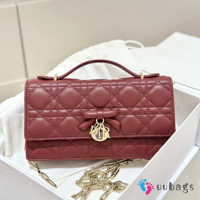 Uubags My Dior Mini Bag Red Cannage Lambskin 21x11.5x4.5cm - 1