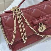 Uubags My Dior Mini Bag Red Cannage Lambskin 21x11.5x4.5cm - 3