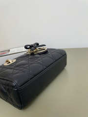 Uubags Dior Mini Lady D-Joy Bag Black Cannage Lambskin 19x10.5x5.5cm - 6