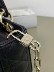 Uubags Dior Mini Lady D-Joy Bag Black Cannage Lambskin 19x10.5x5.5cm - 4