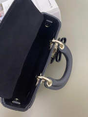 Uubags Dior Mini Lady D-Joy Bag Black Cannage Lambskin 19x10.5x5.5cm - 3