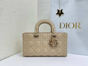 Uubags Dior Medium Lady D-Joy Bag Powder Beige Cannage Lambskin 26x13.5x5cm - 1
