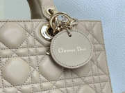 Uubags Dior Medium Lady D-Joy Bag Powder Beige Cannage Lambskin 26x13.5x5cm - 3