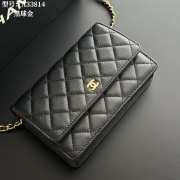 Uubags Chanel Black Caviar Leather Wallet on Chain With Gold Hardware 19x12x4cm - 1
