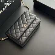 Uubags Chanel Black Caviar Leather Wallet on Chain With Gold Hardware 19x12x4cm - 5