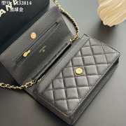 Uubags Chanel Black Caviar Leather Wallet on Chain With Gold Hardware 19x12x4cm - 3