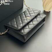Uubags Chanel Black Caviar Leather Wallet on Chain With Gold Hardware 19x12x4cm - 2