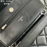 Uubags Chanel Black Caviar Leather Wallet on Chain With Silver Hardware 19x12x4cm - 4