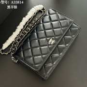 Uubags Chanel Black Caviar Leather Wallet on Chain With Silver Hardware 19x12x4cm - 5