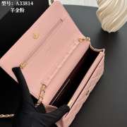 Uubags Chanel Pink Lambskin Leather Wallet on Chain With Gold Hardware 19x12x4cm - 5