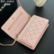 Uubags Chanel Pink Lambskin Leather Wallet on Chain With Gold Hardware 19x12x4cm - 4