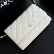 Uubags Chanel White Caviar Leather Wallet on Chain With Gold Hardware 19x12x4cm - 1